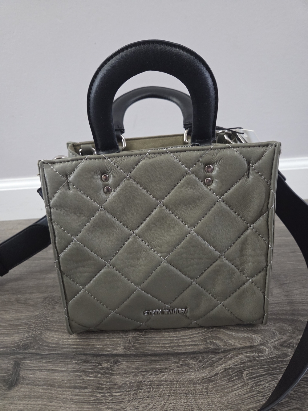 Steve Madden Olive Green Quilted Crossbody Bag NWT - Picture 2 of 10